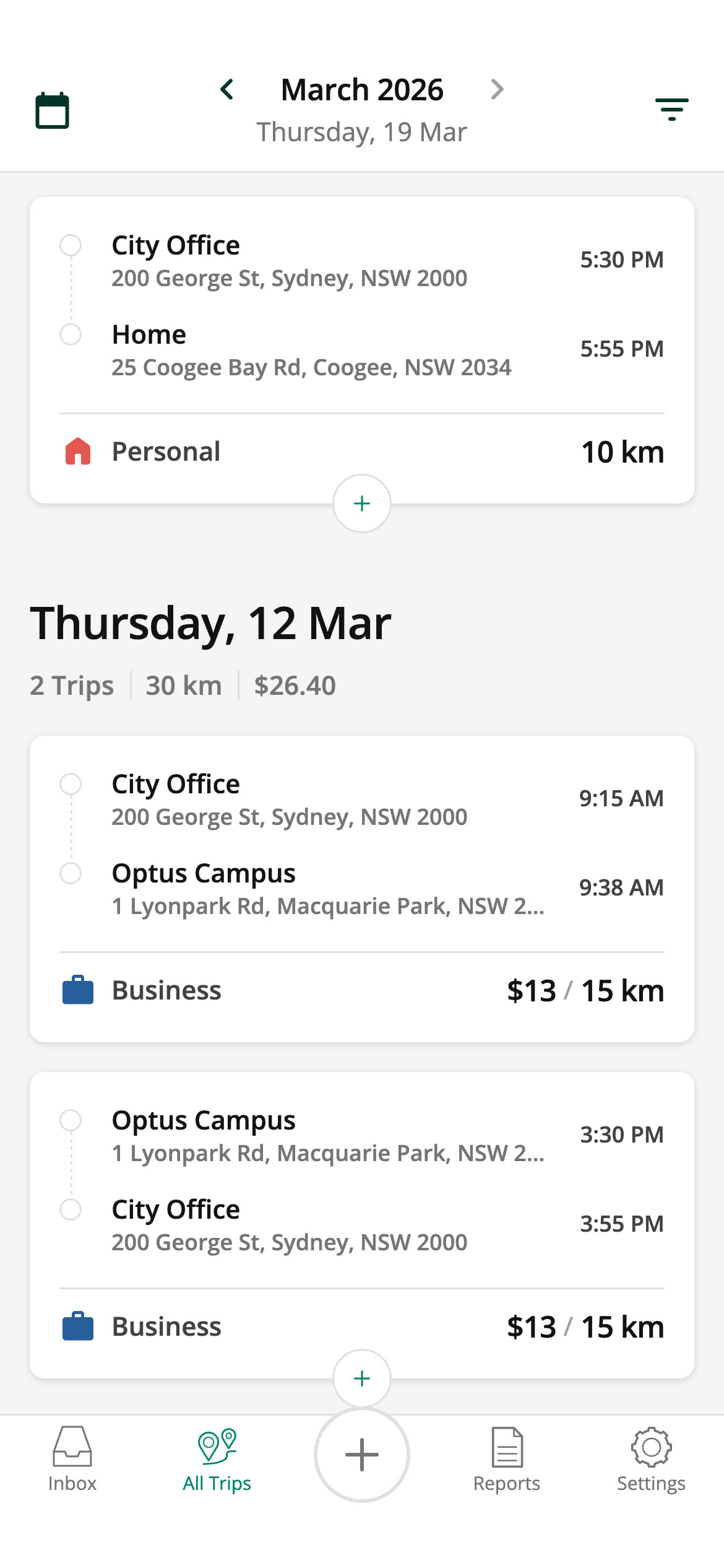 See all your trips