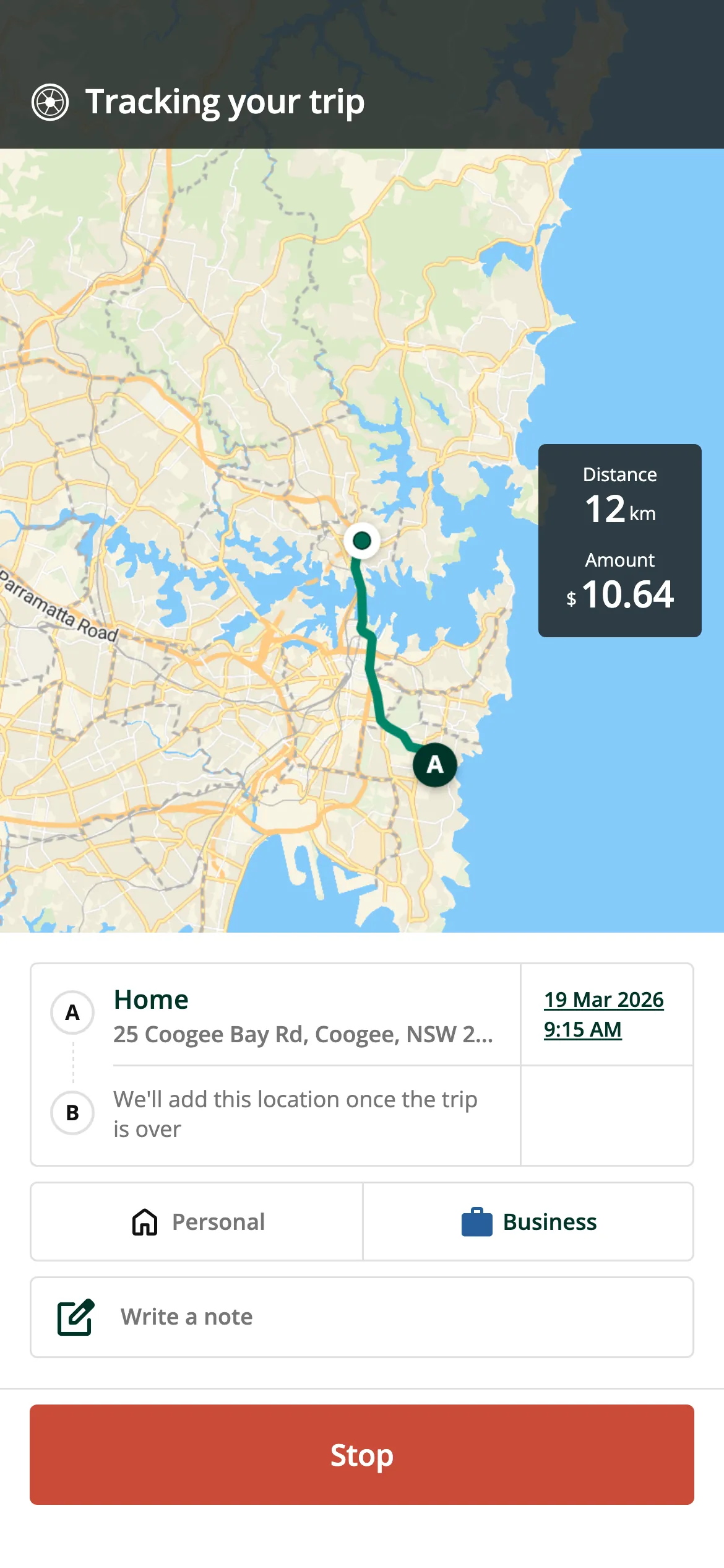 Automatic trip logging